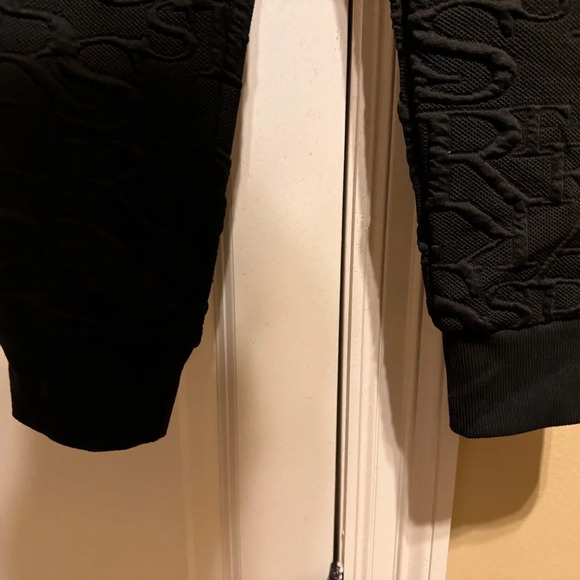 New Mix Black Patterned Jogger Pants Pockets Elastic Waist Sz XL - Picture 3 of 10